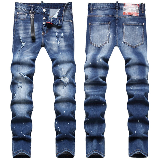 Men's Jeans Ripped Fashion Ornaments Trend | Men's Clothing5 | Buy Center