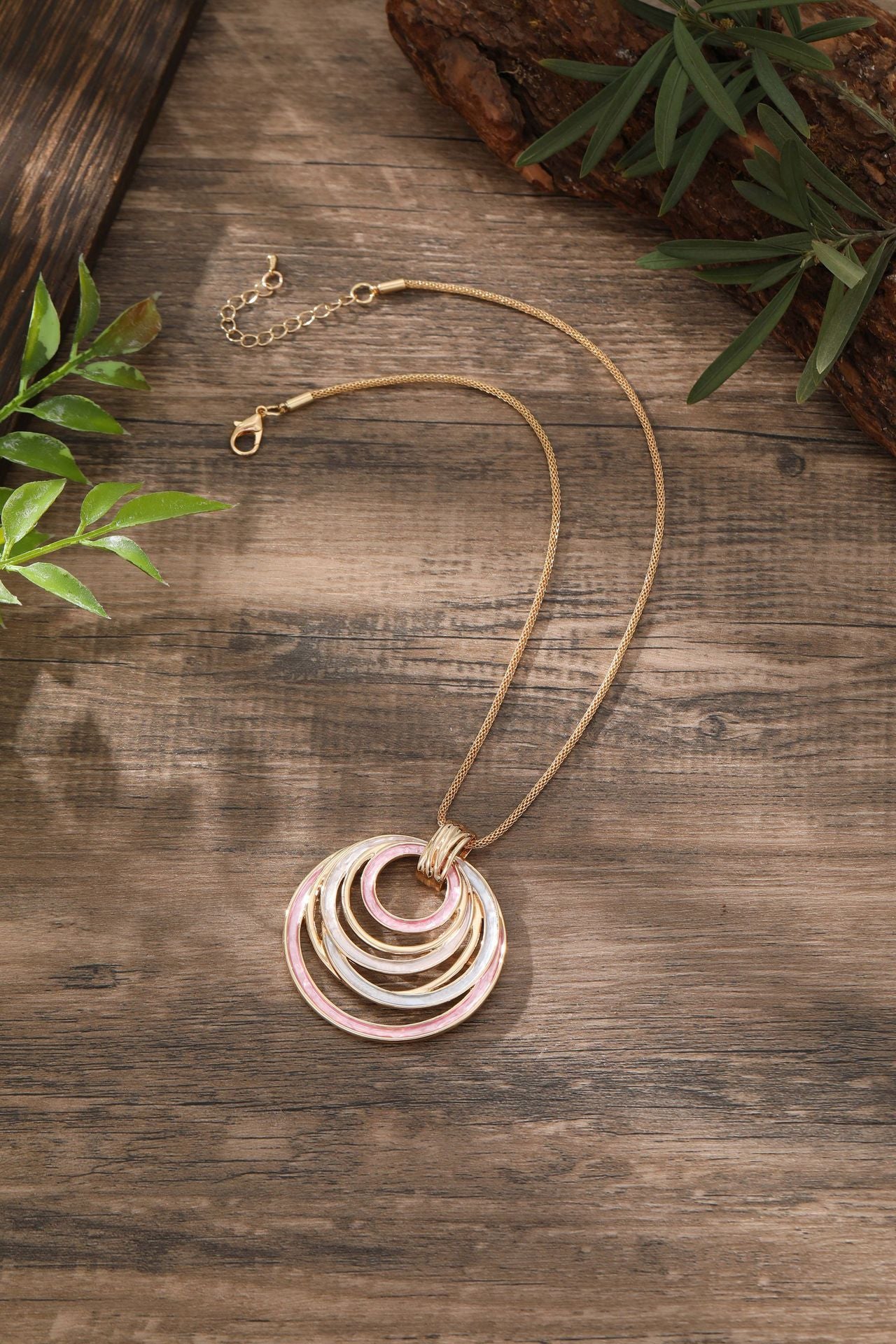 Buy Center Exclusive Offer-Colorful Painting Oil Round Hollow Geometric Line Necklace