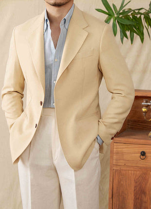 Casual Suit Natural Linen Half Lining Thin Breathable Jacket