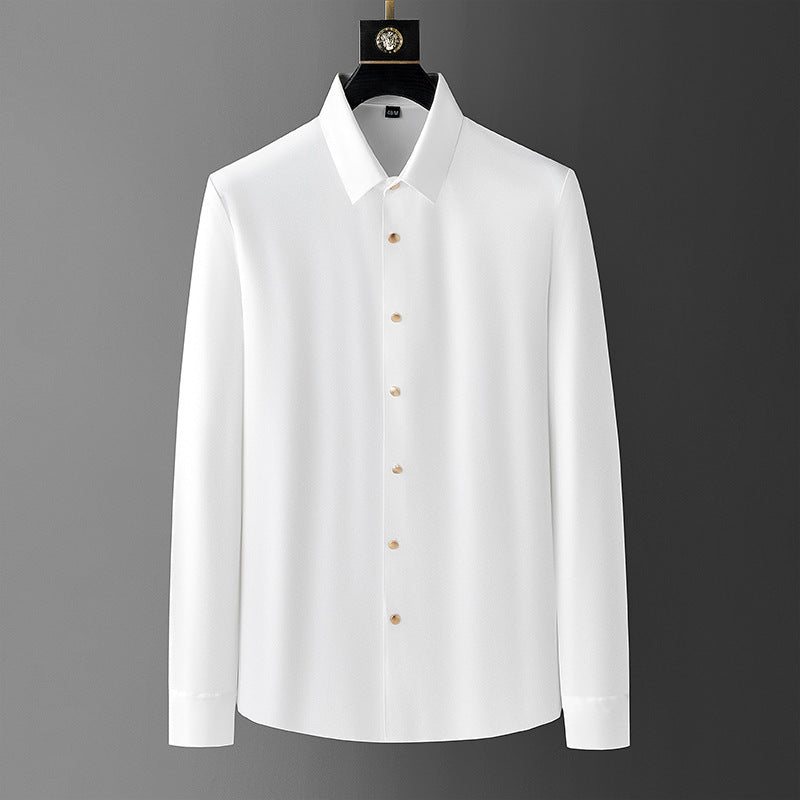 Fashion Seamless Adhesive Men's Shirt Business White