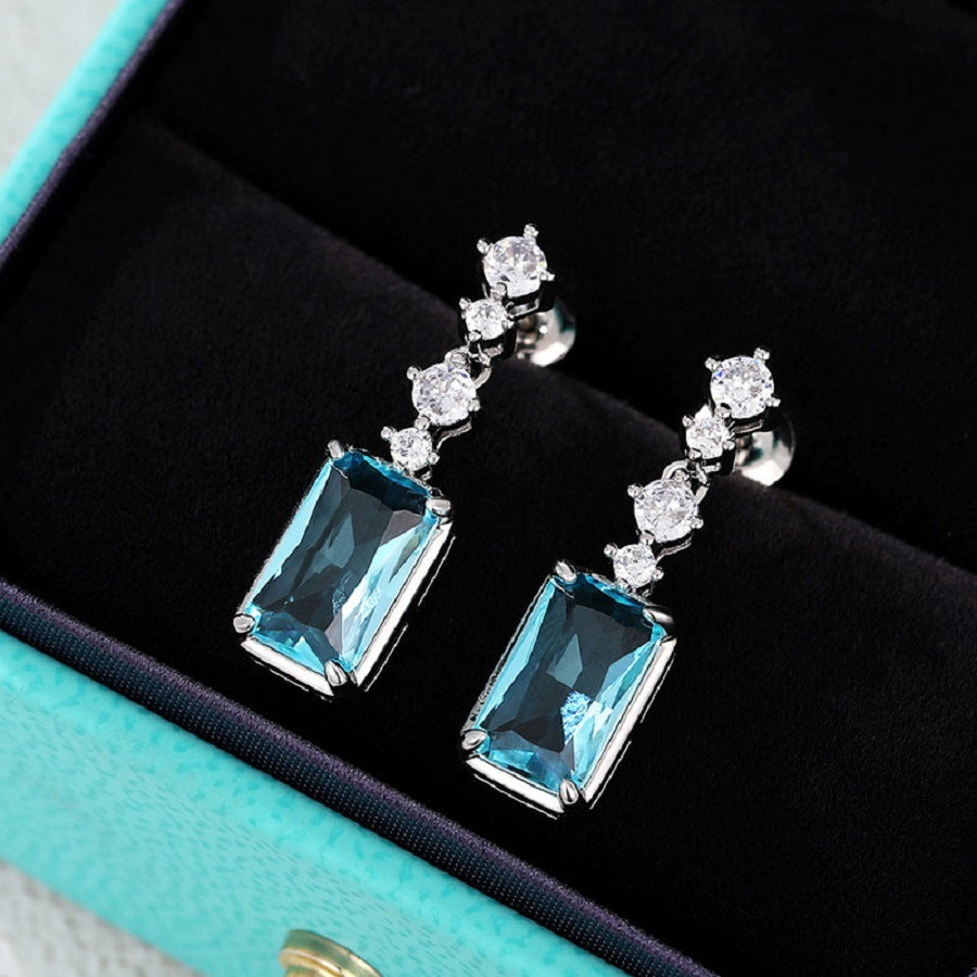 Buy Center Deal-Fashion Earrings Rectangular Mid-length Women