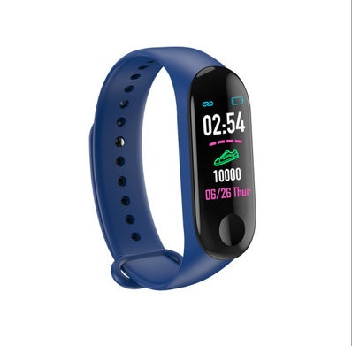 Compatible With , Smart Bracelet Heart Rate And Blood Pressure Exercise Meter Step Information Push Smart Reminder Color Bracelet Dark blue