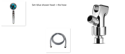 Shower Head Water Saving Flow 360 Degrees Rotating With Small Fan ABS Rain High Pressure Spray Nozzle Bathroom Accessories Set52