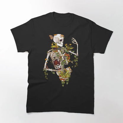 Just Arrived at Buy Center: Skull And Plant Pattern Printed Personalized Women's Casual All-match T-shirt