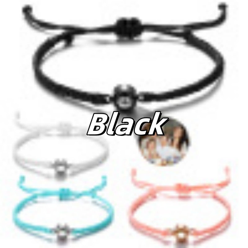 Buy Center Hot Pick-Alloy Photo Projection Bracelet Circular Color Braided Projection Photo Black