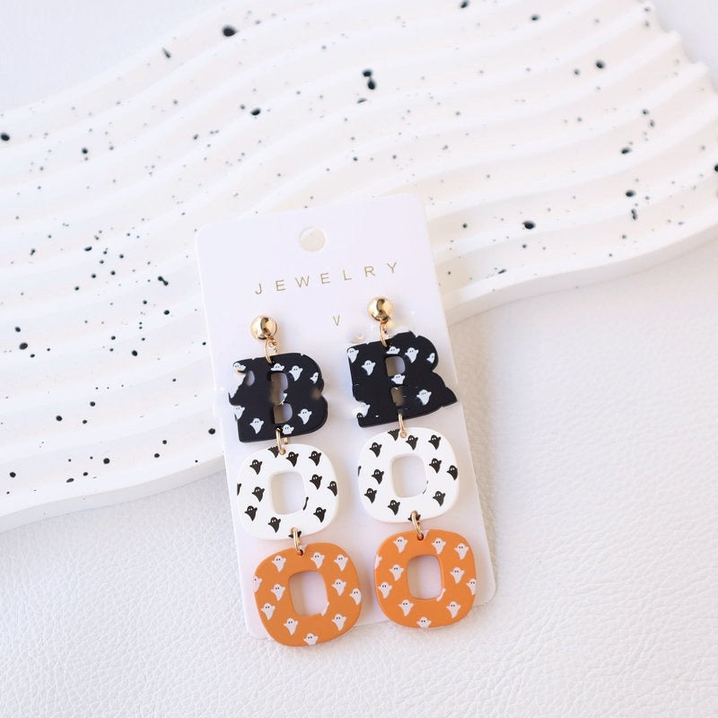 Buy Center Exclusive Offer-Halloween Polymer Clay Acrylic Paint Earrings