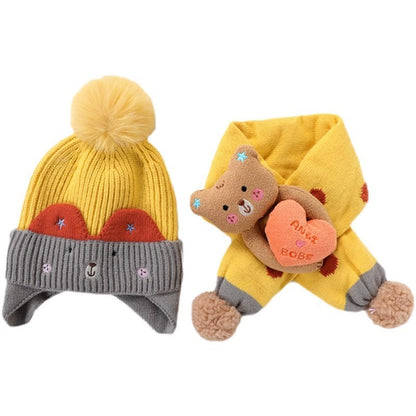 Children's Hat Baby Wool Earmuffs Hat Scarf Suit Buy Center