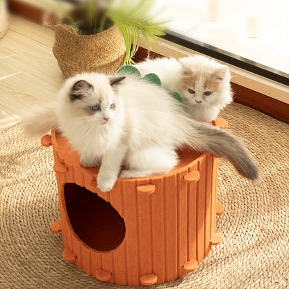 Buy Center Top Rated-Carrot Cat Nest Cat Tunnel Felt Cat Nest Drilled Semi Enclosed Cattery