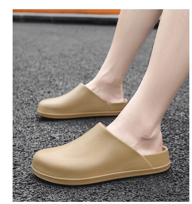 Fresh on the Scene at Buy Center: Closed-toe Slippers Outer Wear Non-slip, Waterproof And Oil Resistant Half Slippers