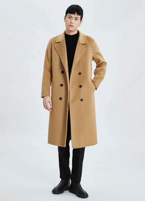 Autumn And Winter Long Over The Knee Reversible Cashmere Coat Men Buy Center