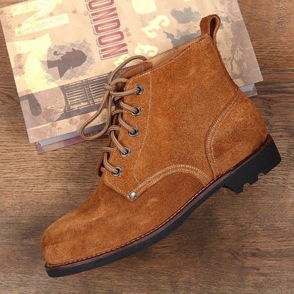 Newly Released at Buy Center: Thick Suede Cowhide High-top Work Genuine Leather Shoes