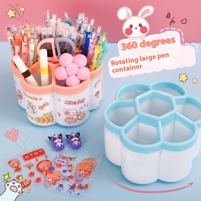 Just Arrived at Buy Center: Portable Hand Account 360-degree Rotating Pen Holder Large Capacity Storage Box Primary School Student Desktop Pen Container Creative Fashion