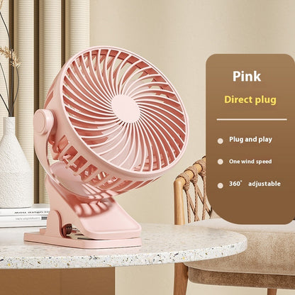 Fresh on the Scene at Buy Center: Multifunctional USB Student Dormitory Charging Portable Office Noiseless Electric Fan Pink 4inch Charge