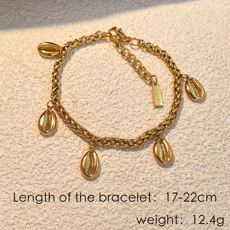 Fashion Stainless Steel Bracelet Gold Shell