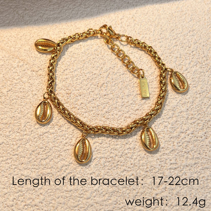 Fashion Stainless Steel Bracelet Gold Shell