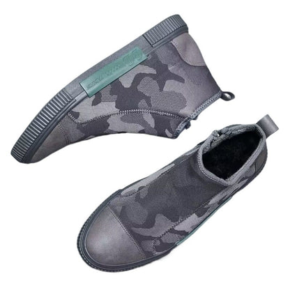 Fresh on the Scene at Buy Center: Men's High-top Canvas Slip-on Lazy Camouflage Trend Versatile Breathable Casual Shoes