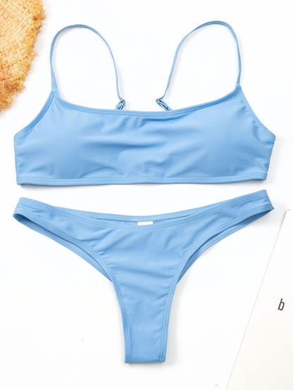 Just Arrived at Buy Center: Women's Casual Nylon Split Color Bikini Set