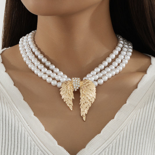 Retro Pearl Wings Multi-layer Necklace | Health, Beauty & Hair2 | Buy Center