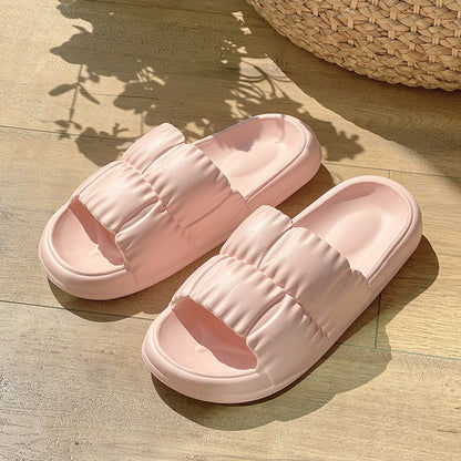 Women Home Shoes Bathroom Slippers Soft Sole Slides Summer Beach Shoes Cherry blossom powder