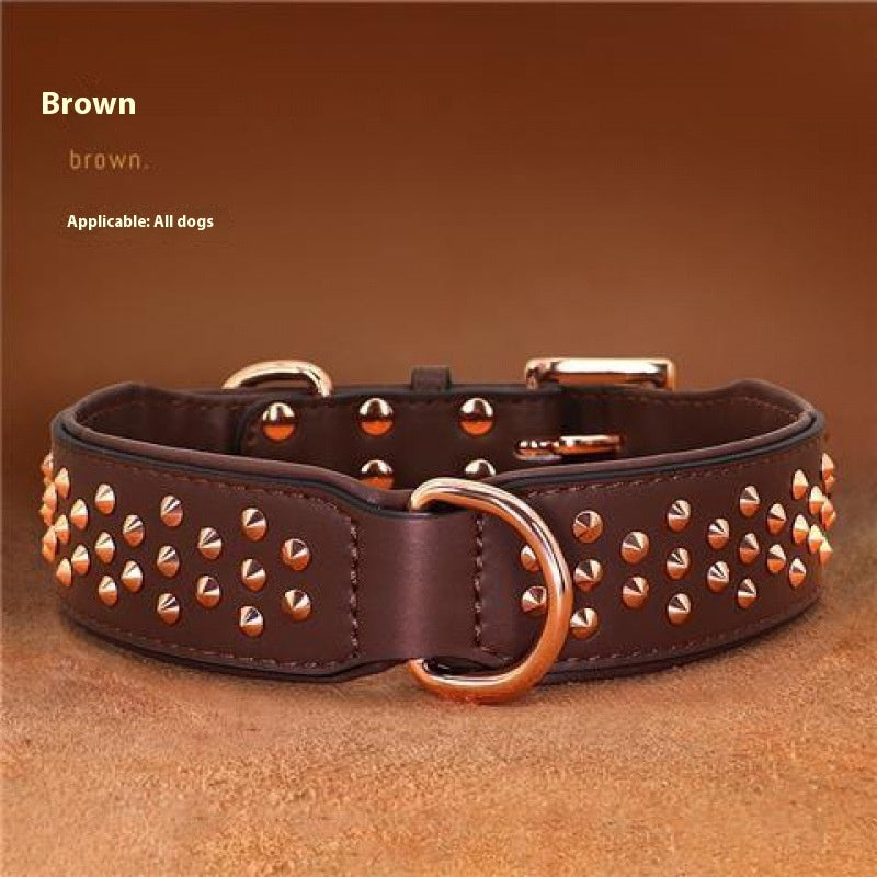 Newly Released at Buy Center: Dog Rivet Collar Anti-bite Chocolate