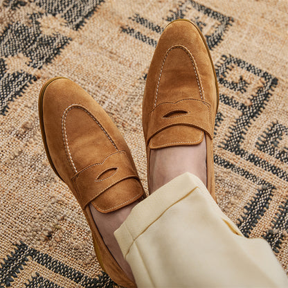 Fresh on the Scene at Buy Center: Men's Loafers With Round Toe Brown Suede