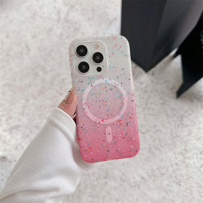 Fresh on the Scene at Buy Center: Silicone Splash Ink Magnetic Gradient Color Phone Case Magnetic Gradually Varied Pink