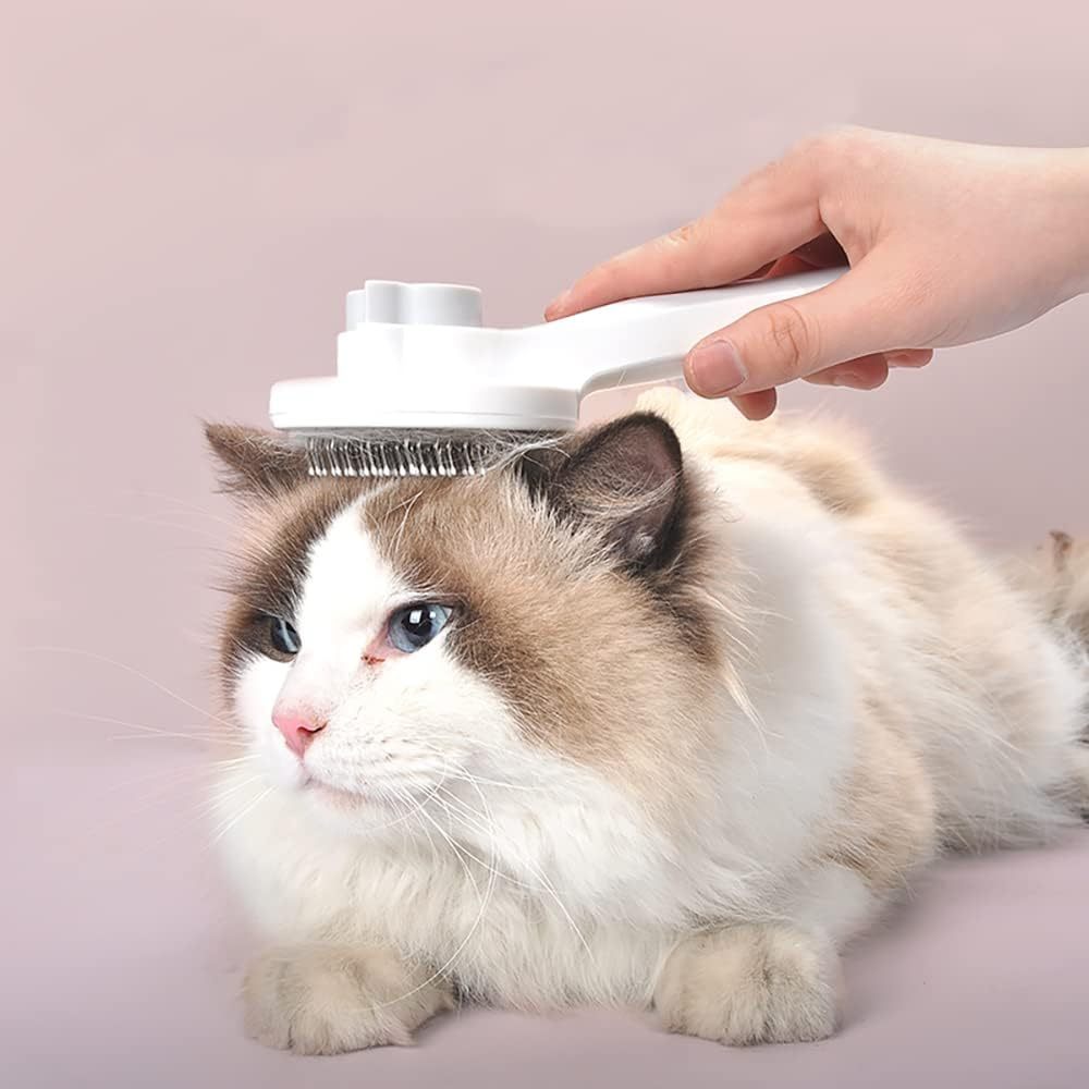 New Cat Brush Self Cleaning Kitten Brush For Short Long Haired Cats Dog Cat Grooming Brush To Remove Loose Fur And Dead Undercoat