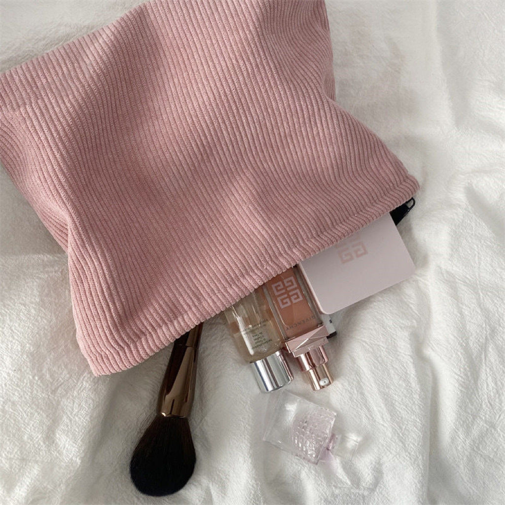 Corduroy Canvas Makeup Bag Simple Buy Center