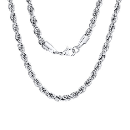 Buy Center Exclusive Offer-Fashion Stainless Steel Women's Twin Twisted Chain Steel Color