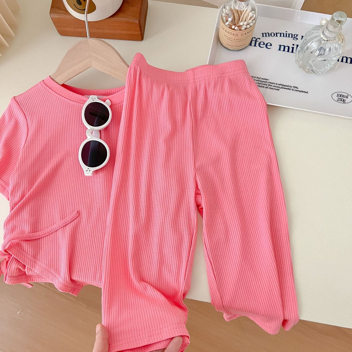 Hot New Items at Buy Center: Spring And Summer Wide-leg Pants Korean Style Fried Street Girl Thin Type Casual Sports Trousers Rose Pink