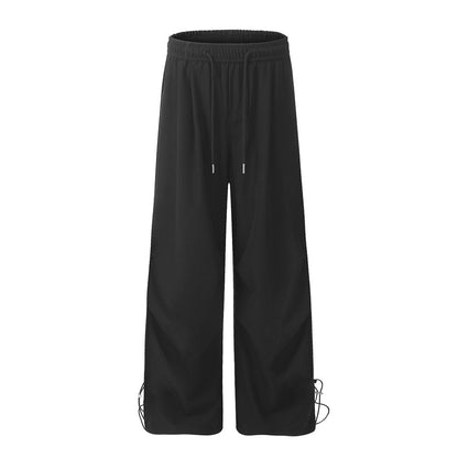 Newly Arrived at Buy Center: Loose Wide Leg Leisure Paratrooper Pants Men Black