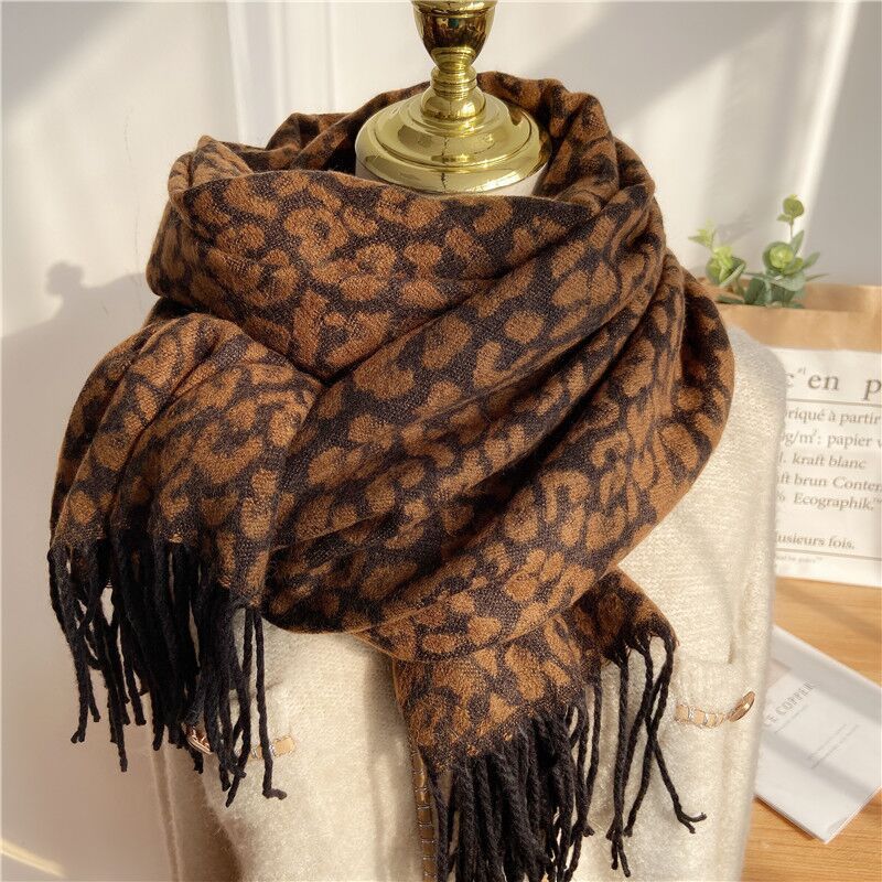 Women's Thick Warm Shawl Leopard Print Scarf Buy Center