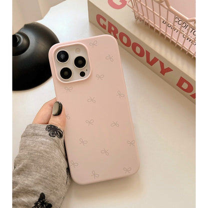 Phone Case Bow Liquid Silicone Skin Feeling Drop-resistant Buy Center