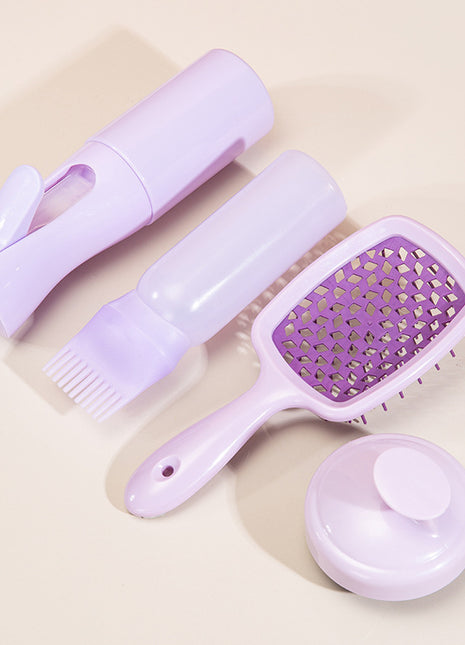 High Pressure Spray Bottle Cleaning Silicone Shampoo Brush Hollow Comb Hair Care Hair Dyeing Comb Suit