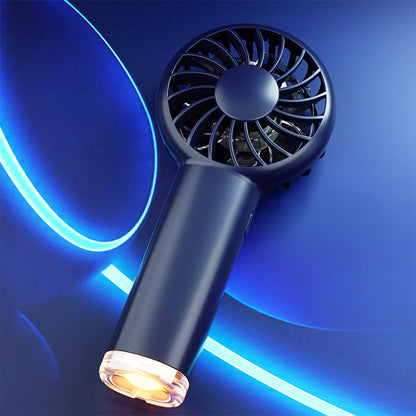 Newly Released at Buy Center: Little Hornet Handheld Mini Electric Fan Portable Charging With Small Lamp Blue