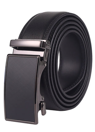 Men's Leather Automatic Buckle Two-layer Cowhide Embossed Belt