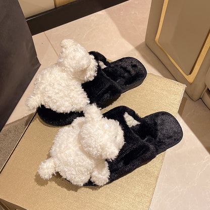 Cotton Slippers Female Puppy Doll Fluffy Slippers Buy Center