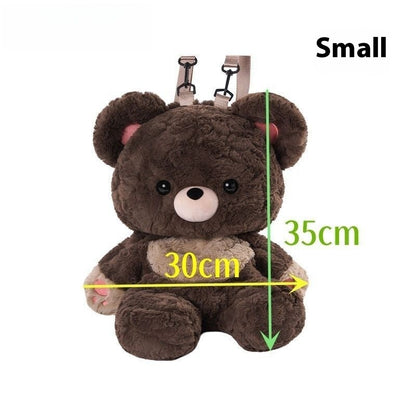 Buy Center Handpicked- Love Bear Cute Plush Bag Backpack Brown Small Size