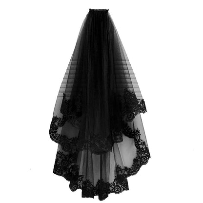 Black Veil Short Lace Headdress Spiritual Love Wedding Clothes Party Photo Veil Veil Buy Center