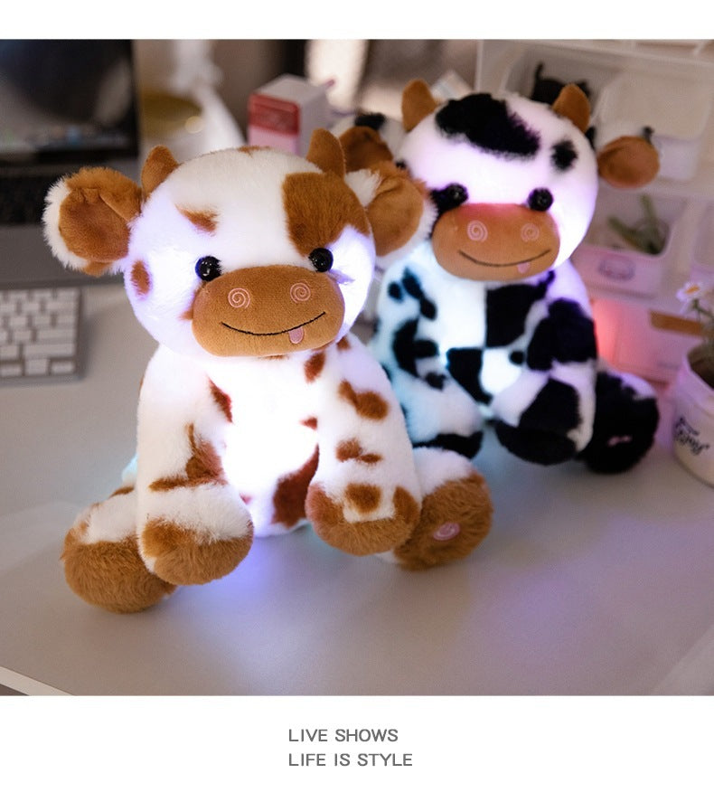 Hot New Items at Buy Center: Colorful Dazzling Cute Luminous Dairy Cattle Doll Plush Toys