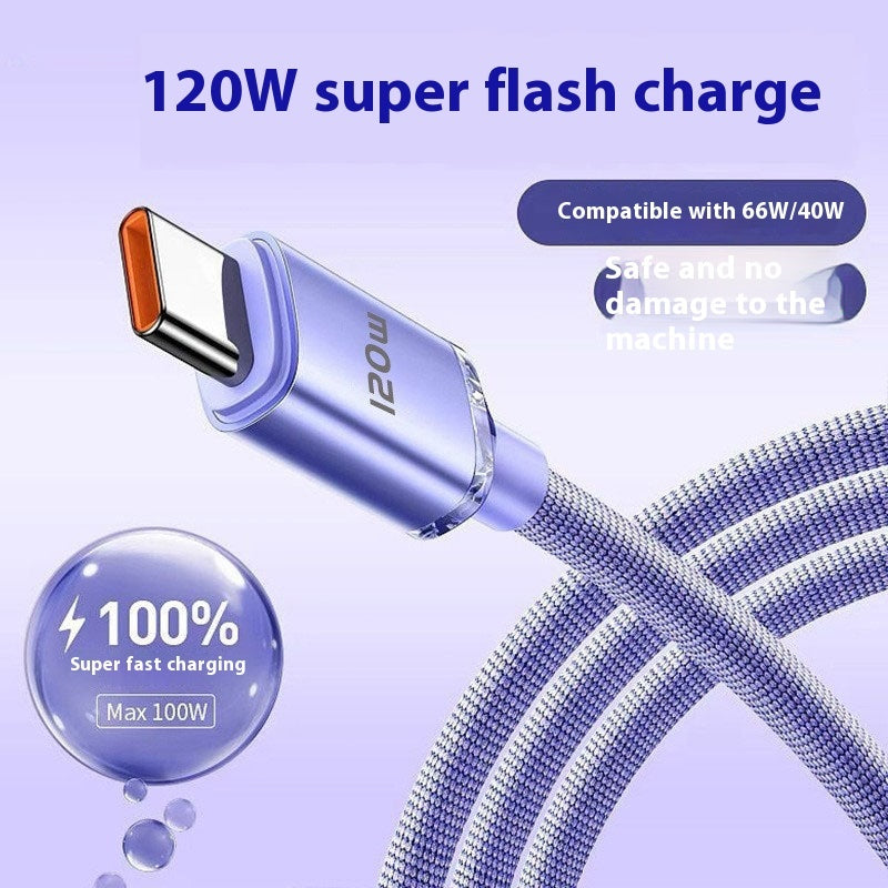 Buy Center Hot Pick-120W Super Fast Charge 6A Data Suitable For Type-c Charging Cable