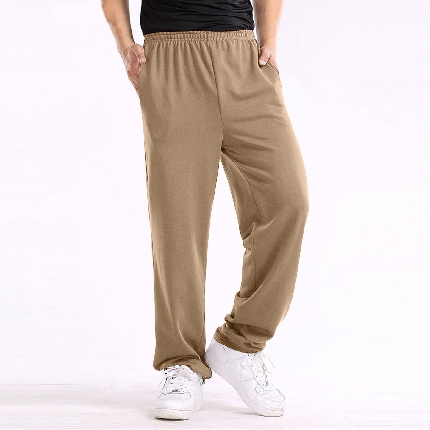 Casual Trousers Men's Home Straight Sweater Solid Color Loose Trousers Buy Center