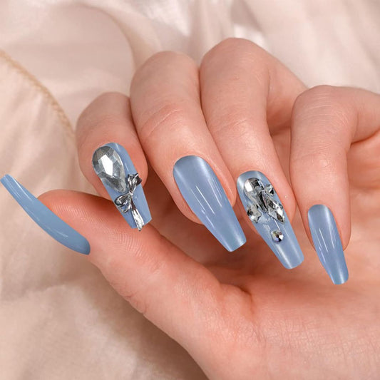 Blue With Large Diamond Nails | Health, Beauty & Hair4 | Buy Center