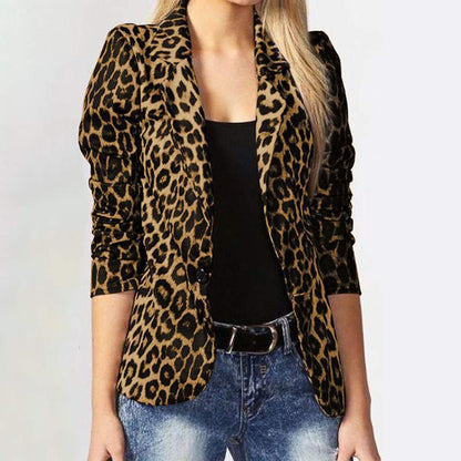 Leopard Print Temperament Commute Thin Small Suit | Women's Clothing3 | Buy Center