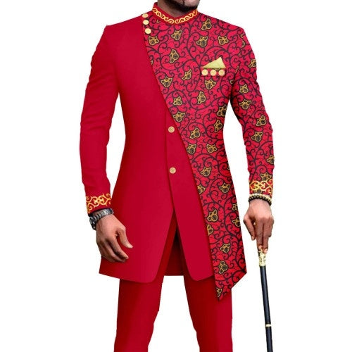 Traje de dos piezas ajustado de talla L para hombre africano de One Piece Dropshipping