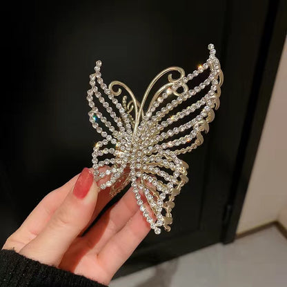 Empuñadura de aleación con forma de mariposa y perla para damas