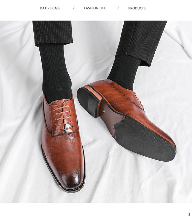 Hot New Items at Buy Center: Men's Formal Leather Lace-up Rubber Sole Business Men's Shoes Gentleman