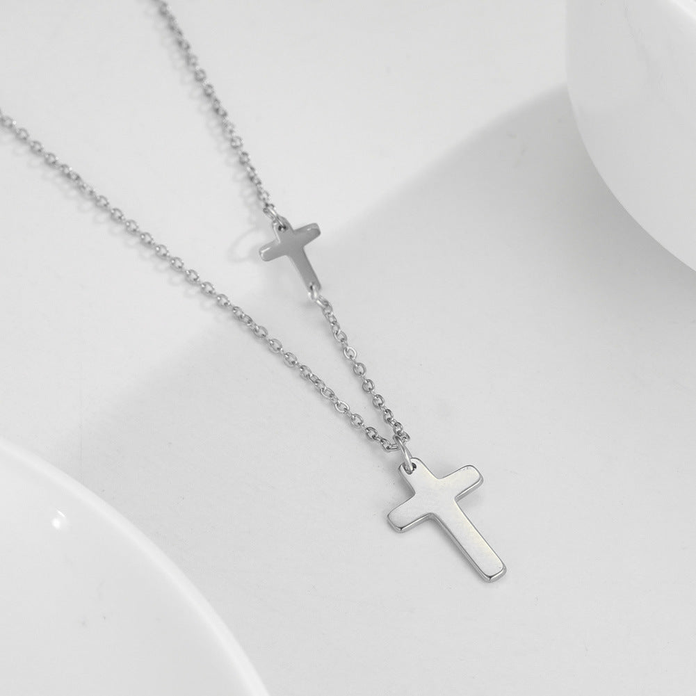 New Women's Stainless Steel Cross Necklace