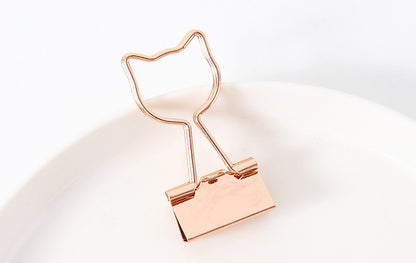 New at Buy Center: Creative Plating Gold Small Clip Office Style Long Tail Metal Cat