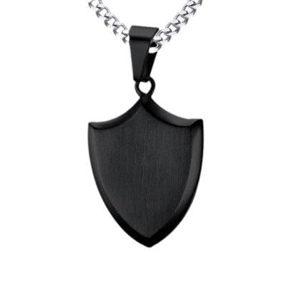 Fresh on the Scene at Buy Center: Men's Triangle Stainless Steel Shield Necklace Black Pendant With Chain